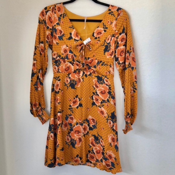 Free People Morning Light Mini Dress in Yellow 0 - Picture 5 of 8
